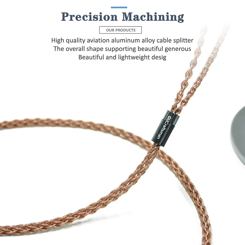 GUCraftsman 6N Single Crystal Copper Headphone Cable For Beyerdynamic T1 T5 2nd Amiron Clear Elear Elegia AH-D9200 AKT5P HA-SW02 - Image 3