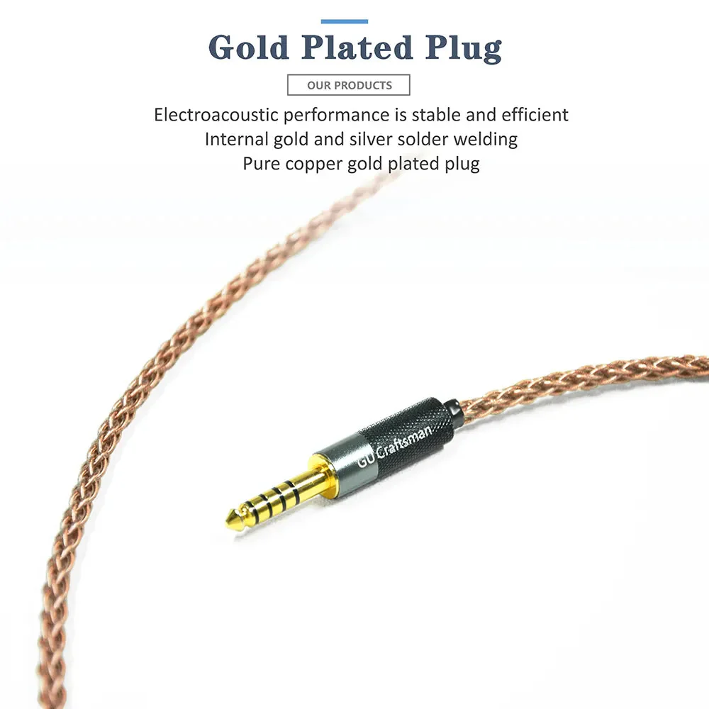 GUCraftsman 6N Single Crystal Copper Headphone Cables For Audio-technica ATH-ADX5000 MSR7B ESW950 ESW990H ES770H AP2000Ti A2DC - Image 3