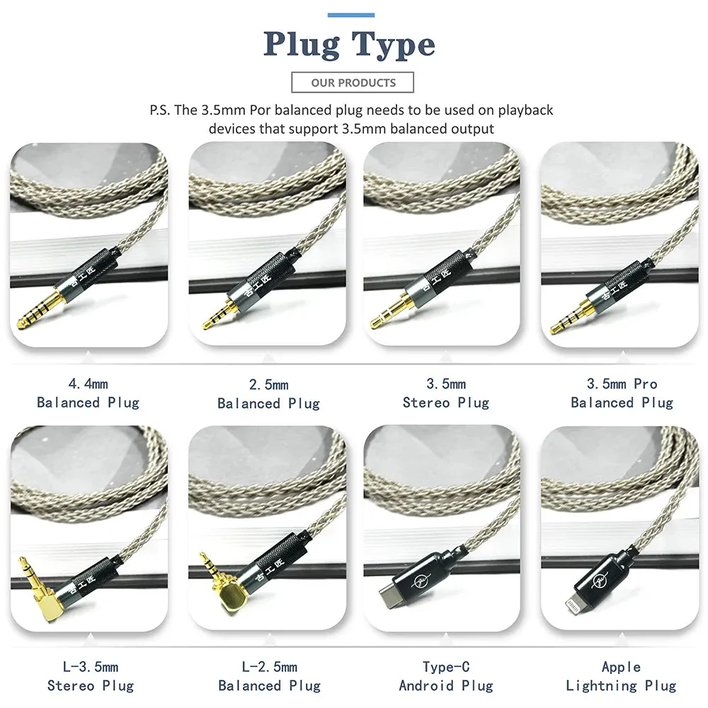 GUCraftsman 6N Single Crystal Silver Earphone Cables For W40 W60 W80 AMpro10 AMpro20 AMpro30 UM30PRO UM50 UM50PRO - Image 6