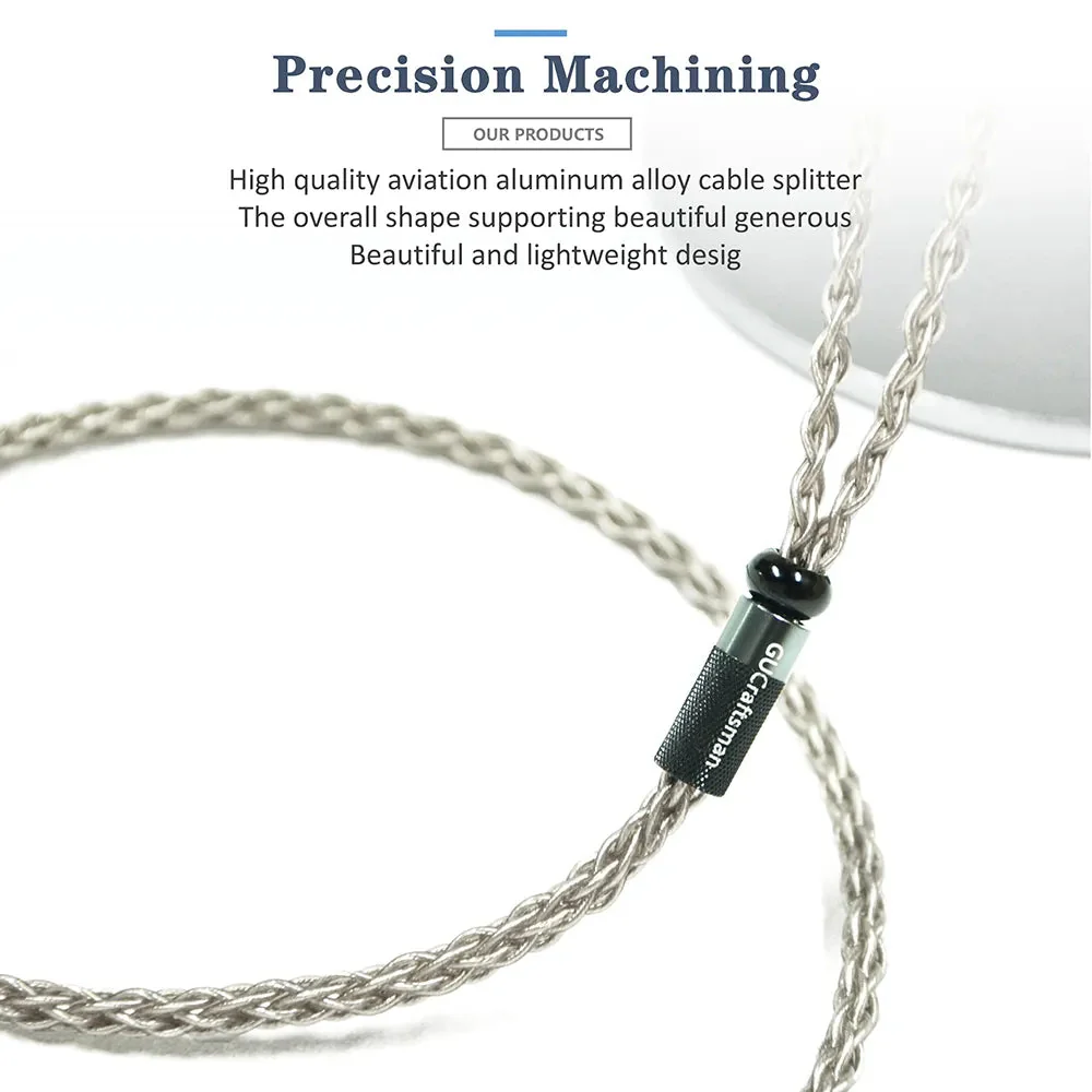 GUCraftsman 6N Single Crystal Silver Earphone Cables For SENNHEISER IE8 IE8i IE80 IE80S - Image 4