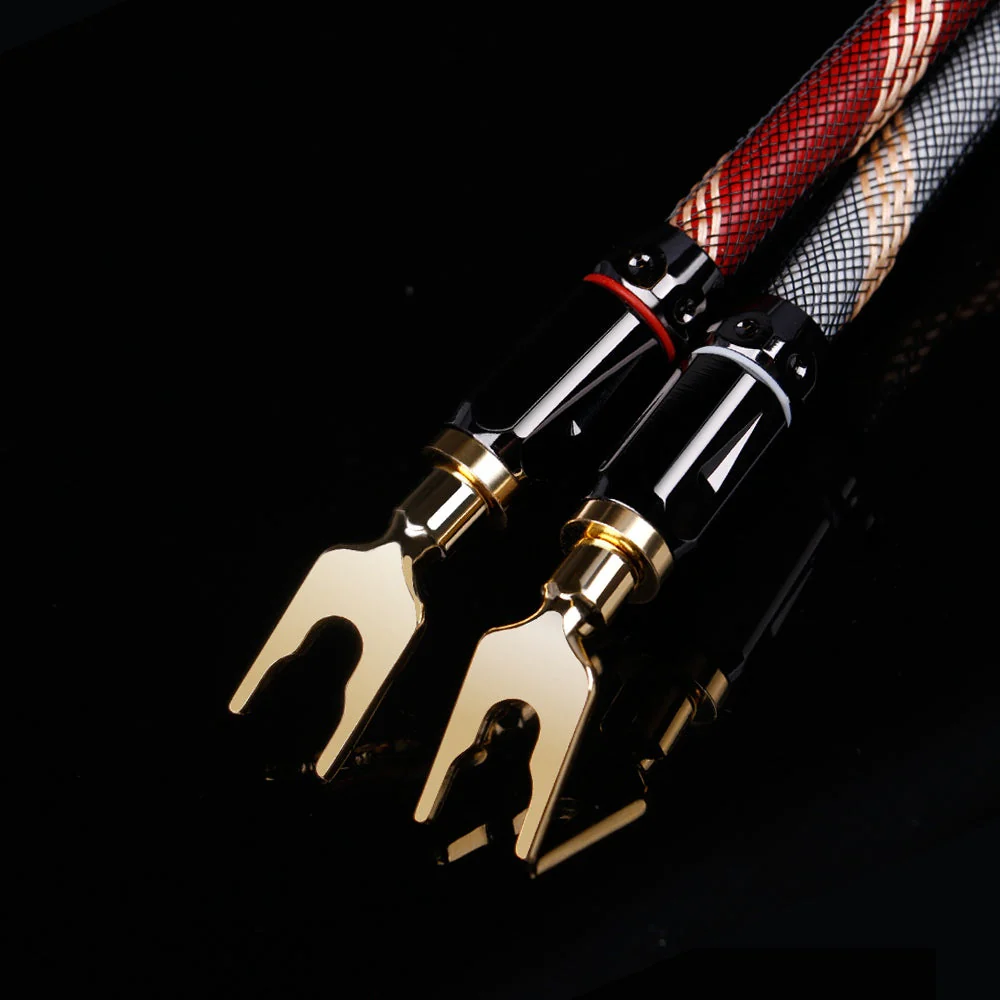 SKW HF-2017 Locking Type Termimal Audiophile HIFI Audio Cable Banana Plug With Lock 6N OCC Copper Cable for Amplifier - Image 2